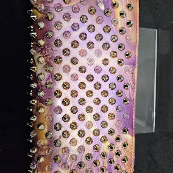 Christian Louboutin Spike Studs Zipper Wallet - Rare Color - Picture 15 of 16